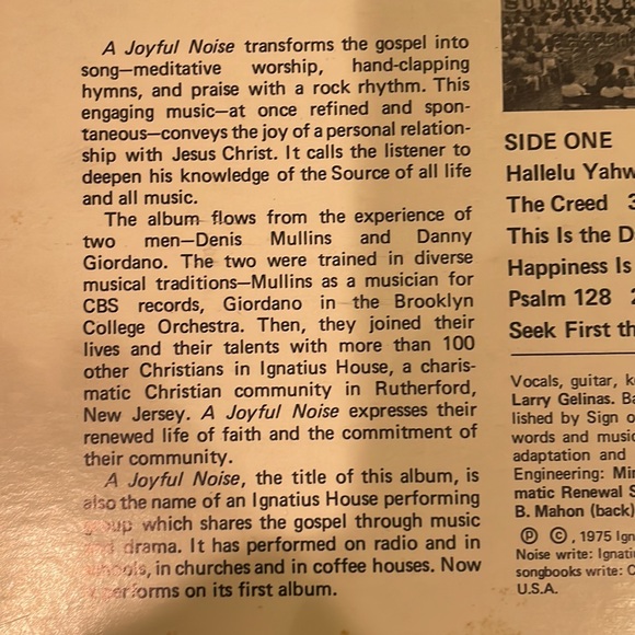 LP A joyful noise vinyl Record album Christian folk music charismatic Songs - Picture 8 of 12